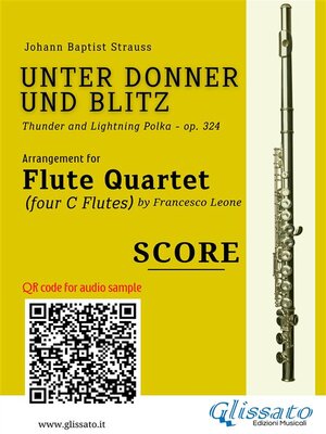 cover image of Flute Quartet score of "Unter Donner und Blitz"